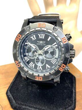 Invicta Men's Watch 19706 Specialty Quartz Chronograph Black Nylon Strap 48mm